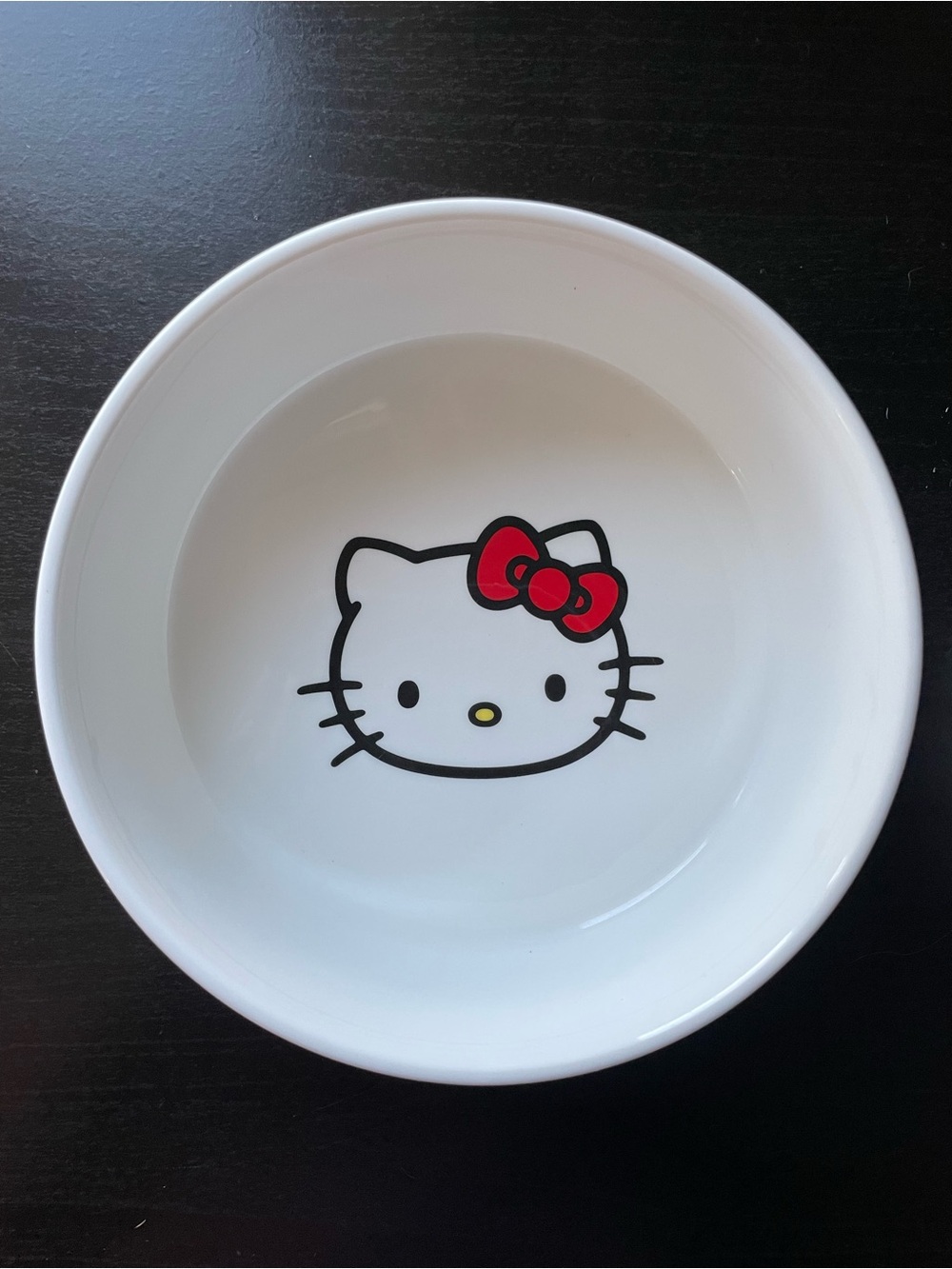 Sanrio Hello Kitty White Ceramic Bowl with Red Bow Pet Bowl